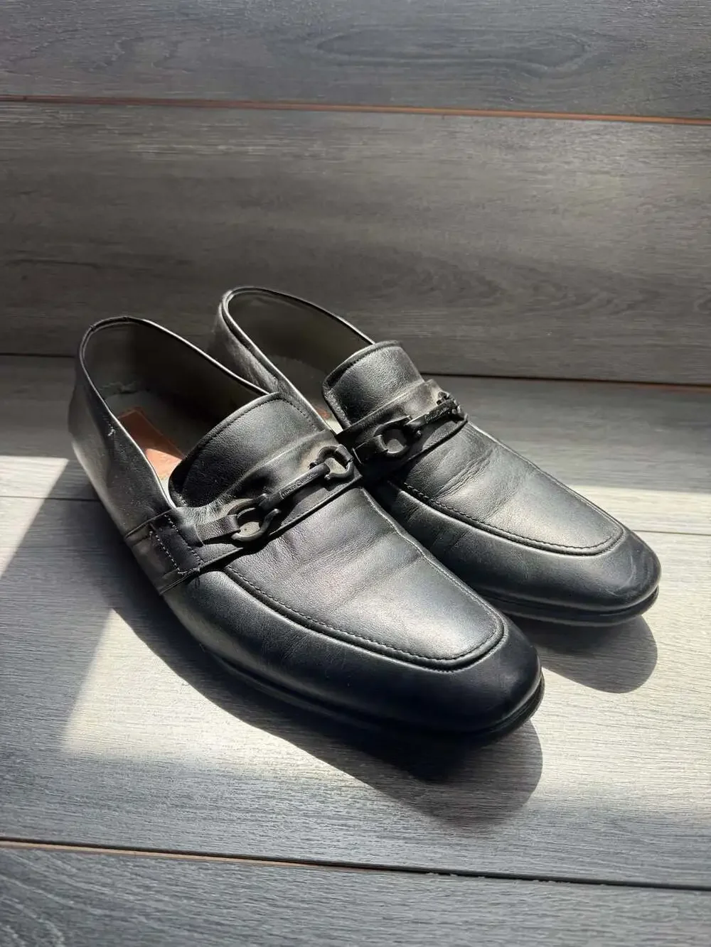 Franco Cuadra Black Leather Bit Loafer Size 12